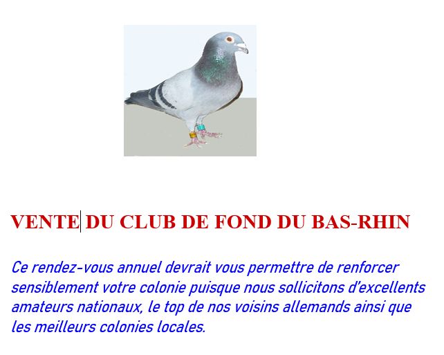 Pré-Vente : Club de Fond du Bas-Rhin