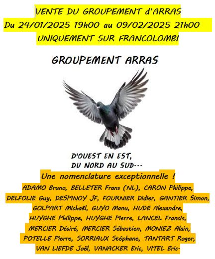 Vente de Bons : Groupement d’ ARRAS