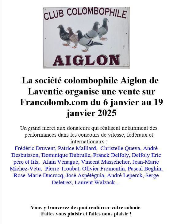 Vente de Bons : Aiglon de LAVENTIE