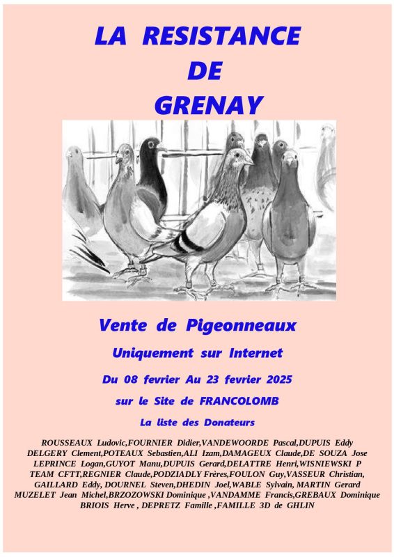 Vente de Bons : La Résistance de GRENAY