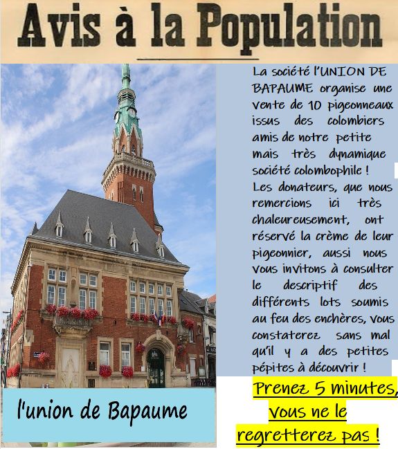 Vente de Bons : L’Union de BAPAUME