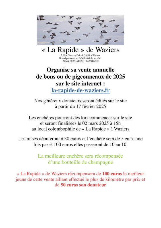 Vente La Rapide de WAZIERS